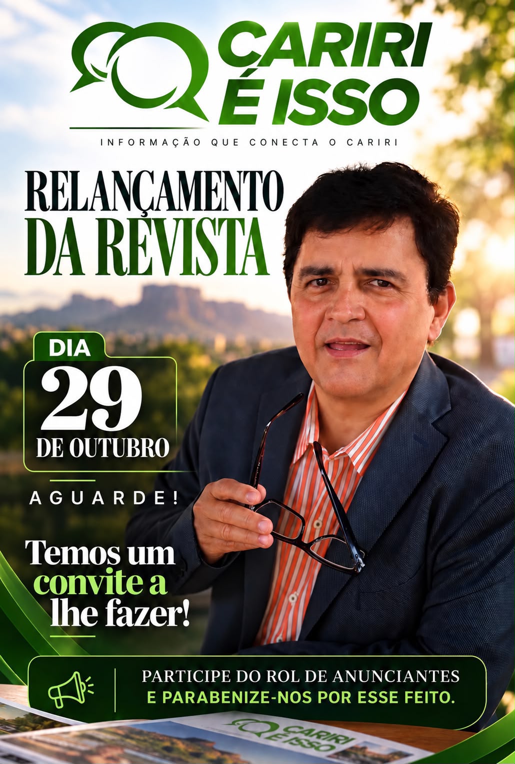 CARIRIEISSO REVISTA VIRTUAL: RELANÇAMENTO GANHA FORÇA, REÚNE JORNALISTAS DE PESO E JÁ TEM LOCAL DEFINIDO PARA O COQUETEL DE ESTREIA
